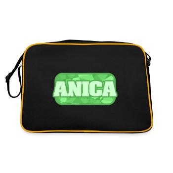 Natur Bio Gesundheit Vorname Anica - Retro Tasche - Schwarz/Gold - Hinten