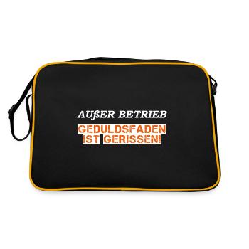 Außer Betrieb - Geduldsfaden gerissen - Retro Tasche - Schwarz/Gold - Hinten