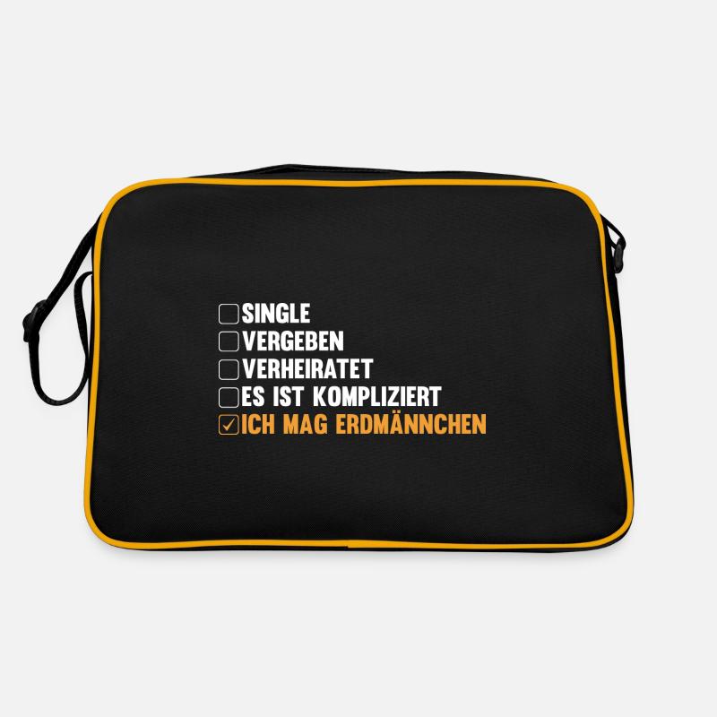 Erdmännchen - Retro Tasche - Schwarz/Gold