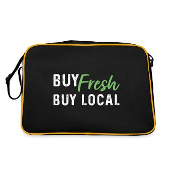 Frisch kaufen, lokal kaufen - Retro Tasche - Schwarz/Gold - Hinten