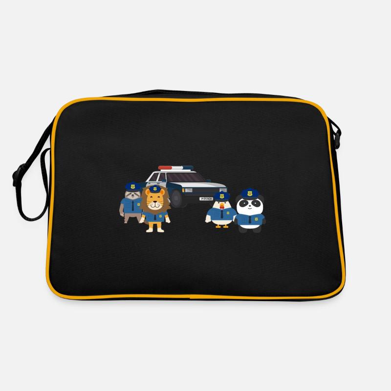 Polizei - Retro Tasche - Schwarz/Gold