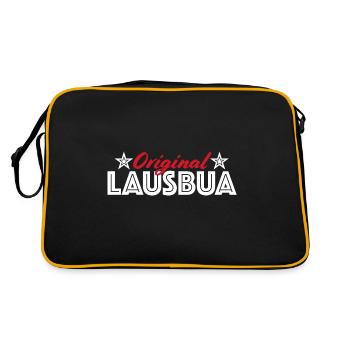 Original Lausbua Lausbuam lustig - Retro Tasche - Schwarz/Gold - Hinten