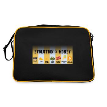 Entwicklung des Geldes Bitcoin Crypto Investing - Retro Tasche - Schwarz/Gold - Hinten
