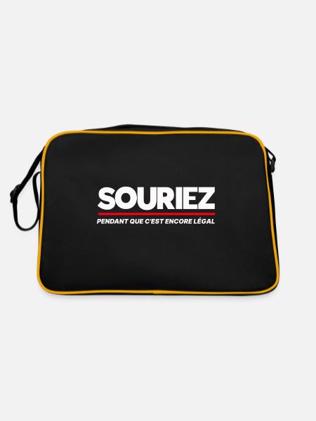 souriez - Sac Retro - noir/or - Dos
