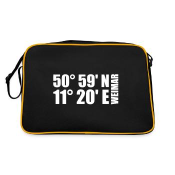 Weimar Koordinaten - Retro Tasche - Schwarz/Gold - Hinten