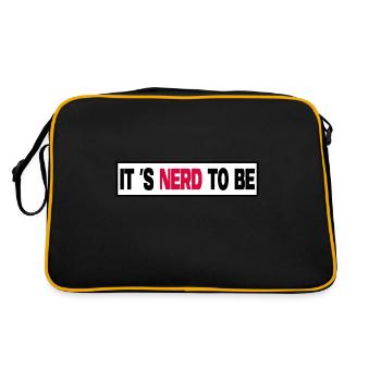 nerd administrator IT abteilung computerfreak - Retro Tasche - Schwarz/Gold - Hinten