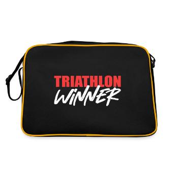 Triathlon Winner Champion Gift - Retro Bag - black/gold - Back