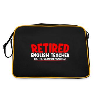 Professeur d’anglais à la retraite, corrigez la grammaire vous-même2 - Sac Retro - noir/or - Dos