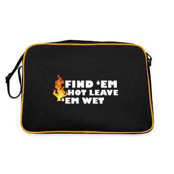 Find 'Em Hot Leave 'Em Wet Funny Firefighters Re - Retro Bag - black/gold - Back