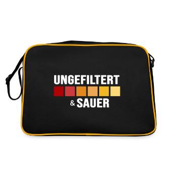 Aquarium-Fisch Aquarianer "ungefiltert und sauer" - Retro Tasche - Schwarz/Gold - Hinten