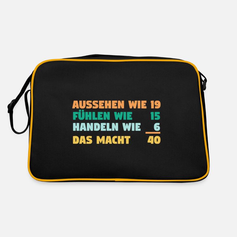 Vierzig Vierzigster 40 Jahre Geburtstag Retro Tasche