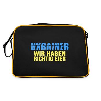 UKRAINE "Oster spezial" Helden Ukrainischen Front - Retro Tasche - Schwarz/Gold - Hinten