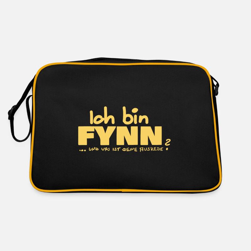 Fynn als Fynn - Retro Tasche - Schwarz/Gold