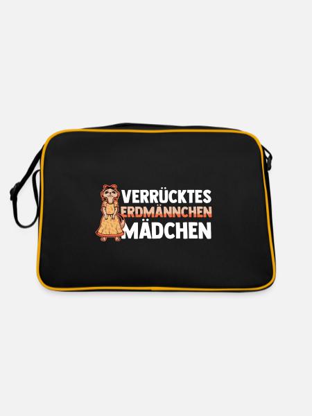 Erdmännchen - Retro Tasche - Schwarz/Gold