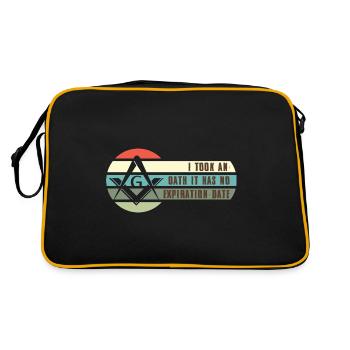 Masonic Angles & Compasses FREEMASON Prince Hall - Retro Bag - black/gold - Back
