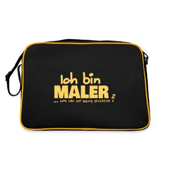 Maler - Retro Tasche - Schwarz/Gold - Hinten