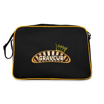 Gift for Engraver - Retro Bag - black/gold - Back