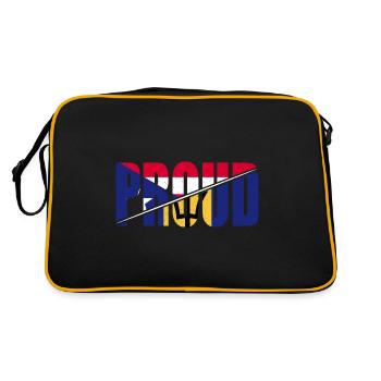Drapeau de Porto Rico et de la Barbade - Sac Retro - noir/or - Dos