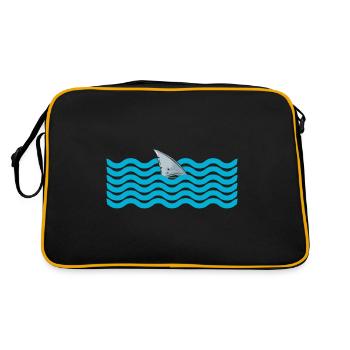 Shark fin Great White Shark animal gift idea - Retro Bag - black/gold - Back