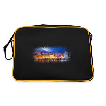 Stockholm Schweden - Retro Tasche - Schwarz/Gold - Hinten