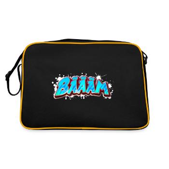 BÄÄÄM bäääm bääm - Retro Tasche - Schwarz/Gold - Hinten