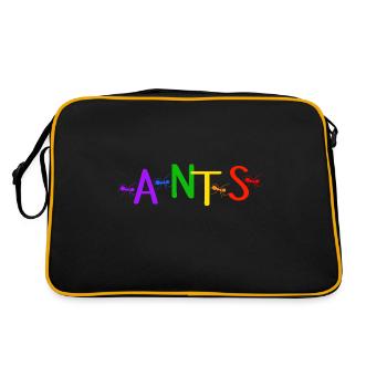ant ant friends rainbow ants ant lgbt - Retro Bag - black/gold - Back