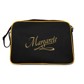 Vorname von Margarete - Retro Tasche - Schwarz/Gold - Hinten