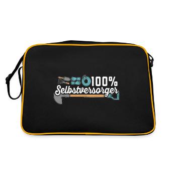 Kleingarten anfänger 100 % Selbstversorger - Retro Tasche - Schwarz/Gold - Hinten
