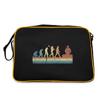 Evolution of man DJ Techno Vinyl Retro Vintage - Retro Bag - black/gold - Back