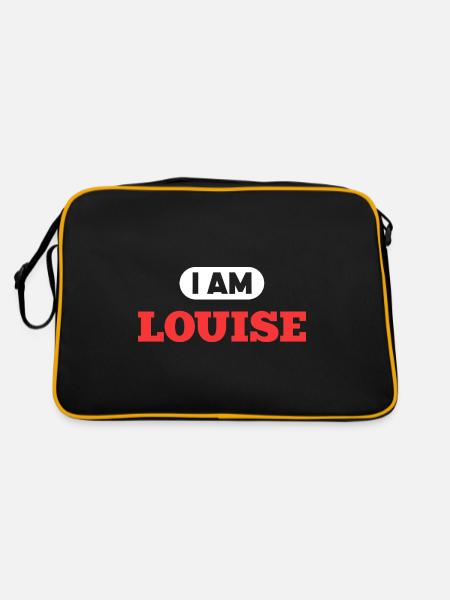 Louise Name Spruch für stolze Louises - Retro Tasche - Schwarz/Gold - Hinten