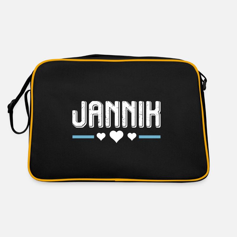 Jannik - Retro Tasche - Schwarz/Gold
