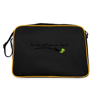 La vie c'est pas un kiwi. - Sac Retro - noir/or - Dos