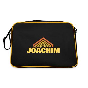 Joachim als Vorname - Retro Tasche - Schwarz/Gold - Hinten