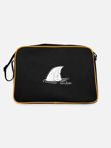 Swim Faster Shark Fin Shark Shark Animal Animal - Retro Bag - black/gold - Back