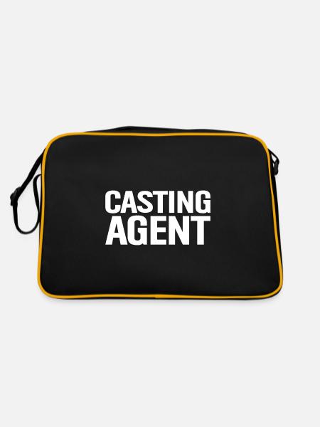 Casting Agent Film Crew Filmemacher Geschenk - Retro Tasche - Schwarz/Gold - Hinten