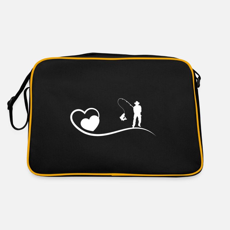 Herz und Angeln - Retro Tasche