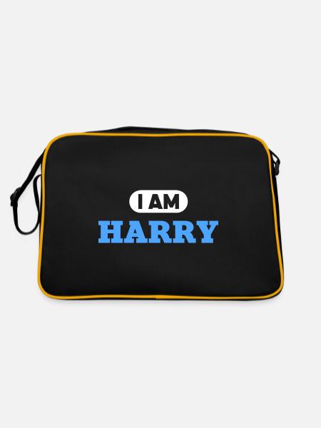 Harry Name Spruch für stolze Harrys - Retro Tasche - Schwarz/Gold - Hinten