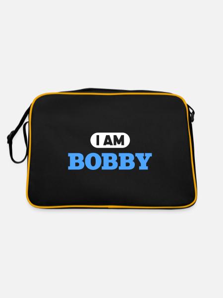 Bobby Name Saying für stolze Bobbys - Retro Tasche - Schwarz/Gold - Hinten