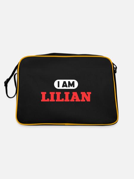Lilian Name Saying für stolze Lilians - Retro Tasche - Schwarz/Gold - Hinten