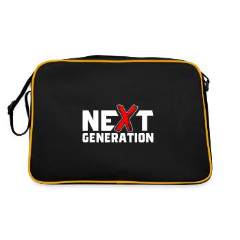 Next Generation X Buchstaben / X-Symbol - Retro Tasche - Schwarz/Gold - Hinten