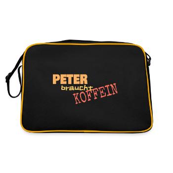 Peter - Retro Tasche - Schwarz/Gold - Hinten