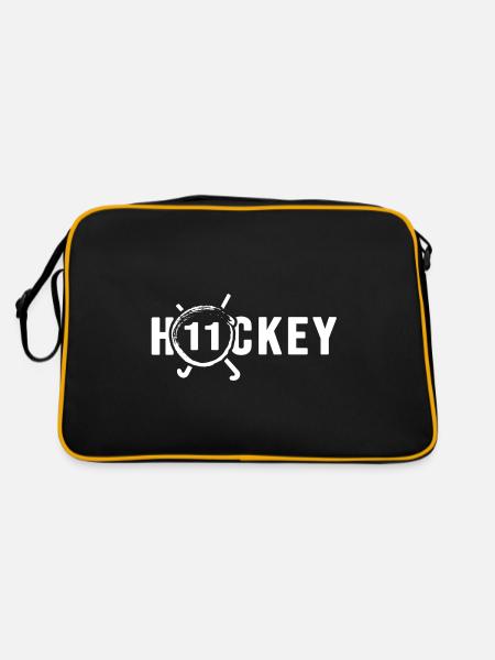 Hockey Feldhockey Hockey-LEGENDE Hockeyspieler 11 - Retro Tasche - Schwarz/Gold