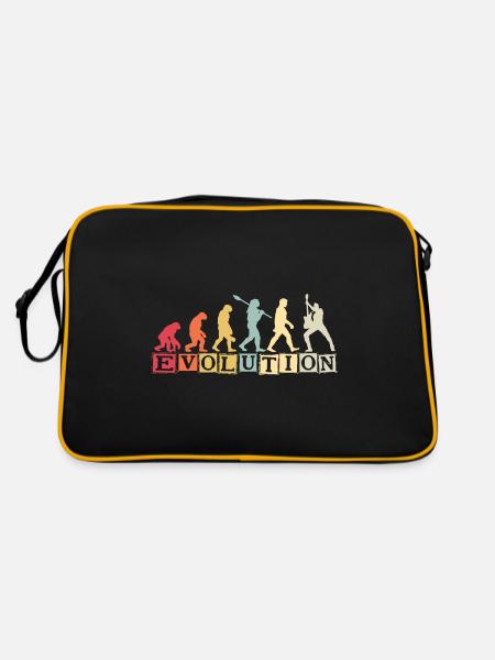 Human Evolution Guitar Band Retro Vintage - Sac Retro - noir/or - Dos