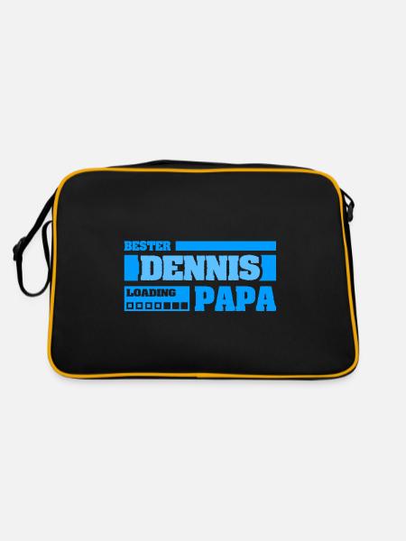 Geschenk für Dennis - Retro Tasche - Schwarz/Gold
