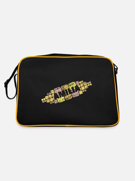 Amilia - Retro Tasche - Schwarz/Gold - Hinten