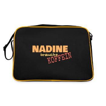 Nadine - Retro Tasche - Schwarz/Gold - Hinten