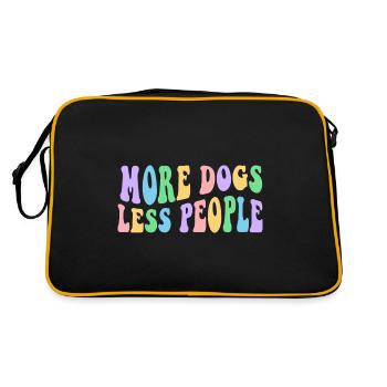 More Dogs Less People - Groovy Retro Design - Retro Bag - black/gold - Back