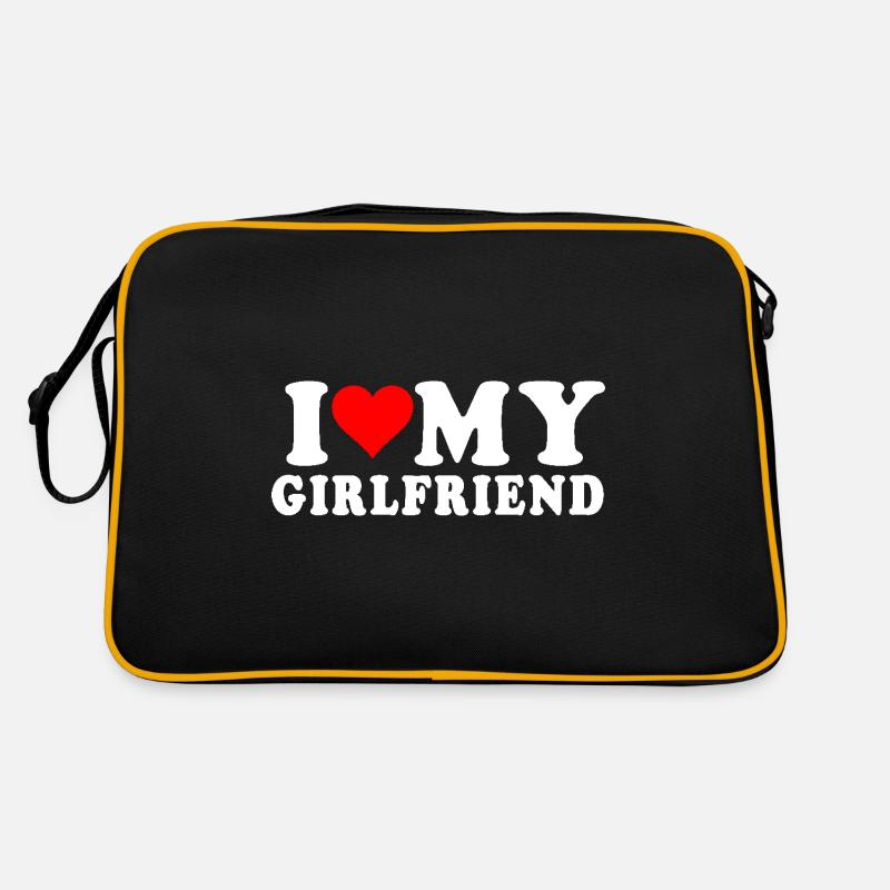 i love my girlfriend - Sac Retro - noir/or