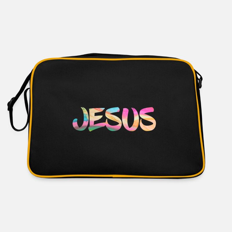 Jésus - Sac Retro - noir/or
