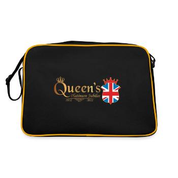 British Queen Monarchy Platinum Jubilee 70th yr - Retro Bag - black/gold - Back